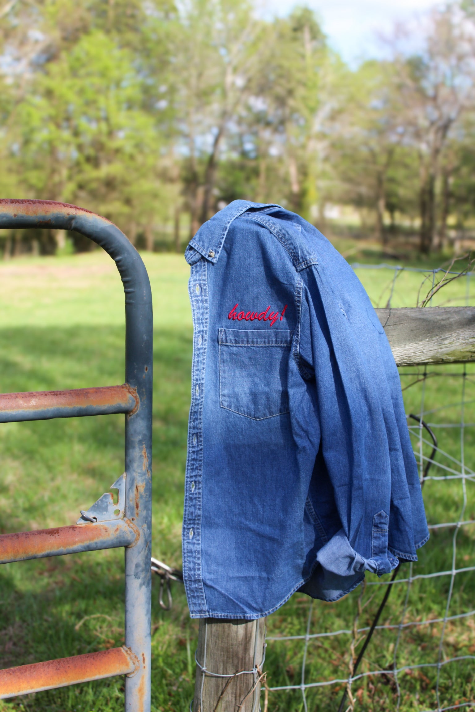 Howdy Denim Button Up Shirt