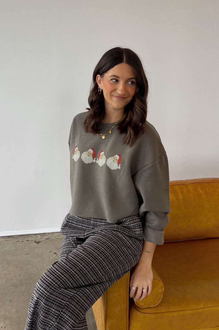 Vintage Santa Crop Sweatshirt