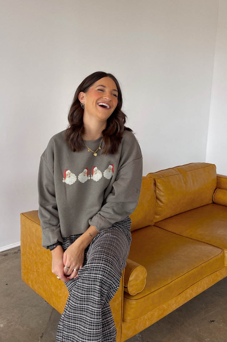Vintage Santa Crop Sweatshirt