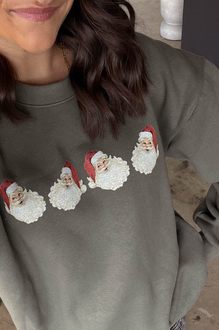 Vintage Santa Crop Sweatshirt