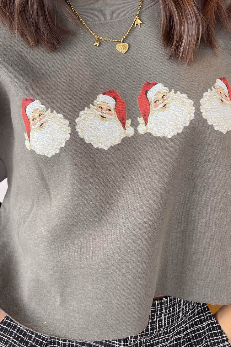 Vintage Santa Crop Sweatshirt