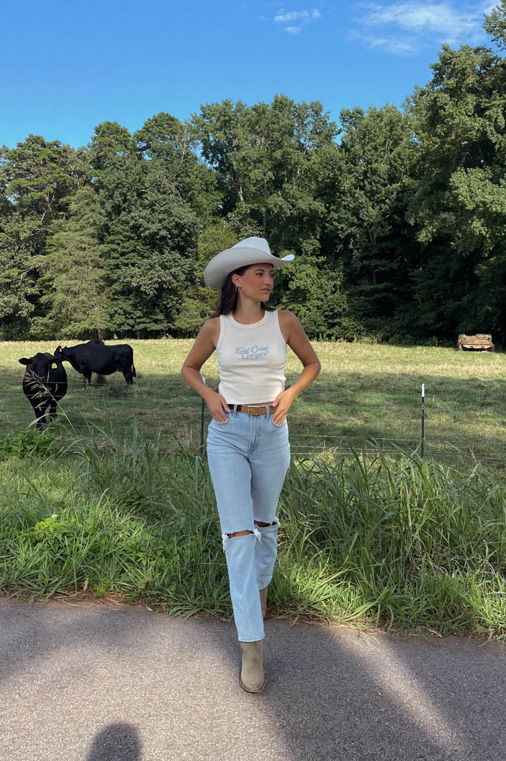 West Coast Cowgirl Tank- Cream