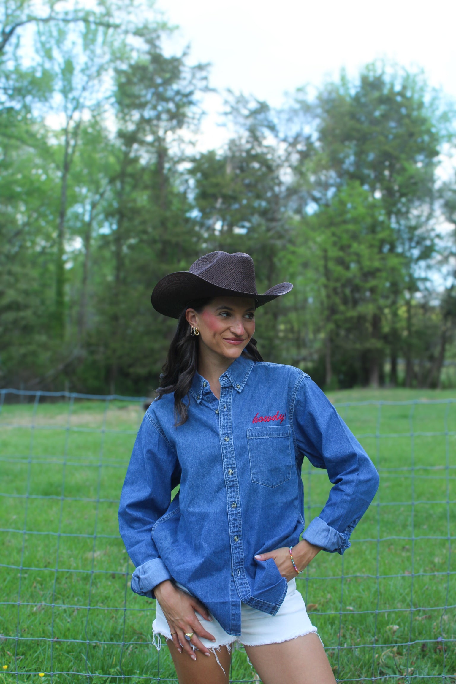 Howdy Denim Button Up Shirt