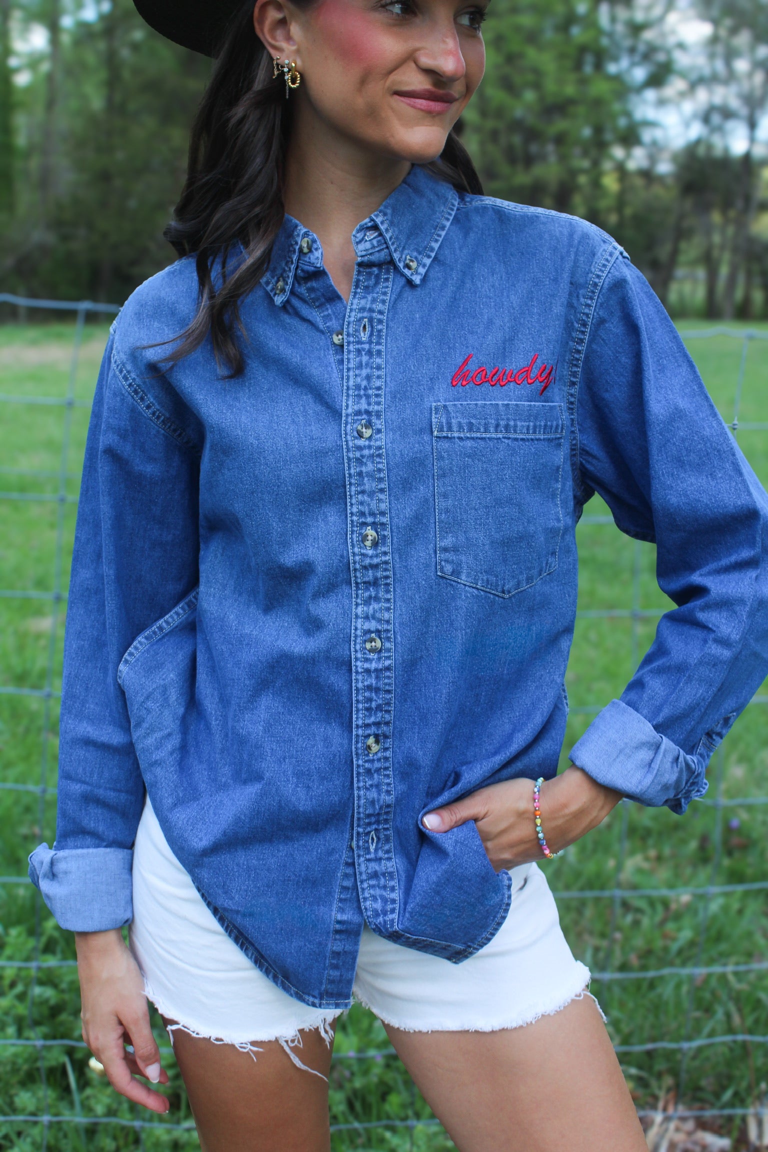 Howdy Denim Button Up Shirt