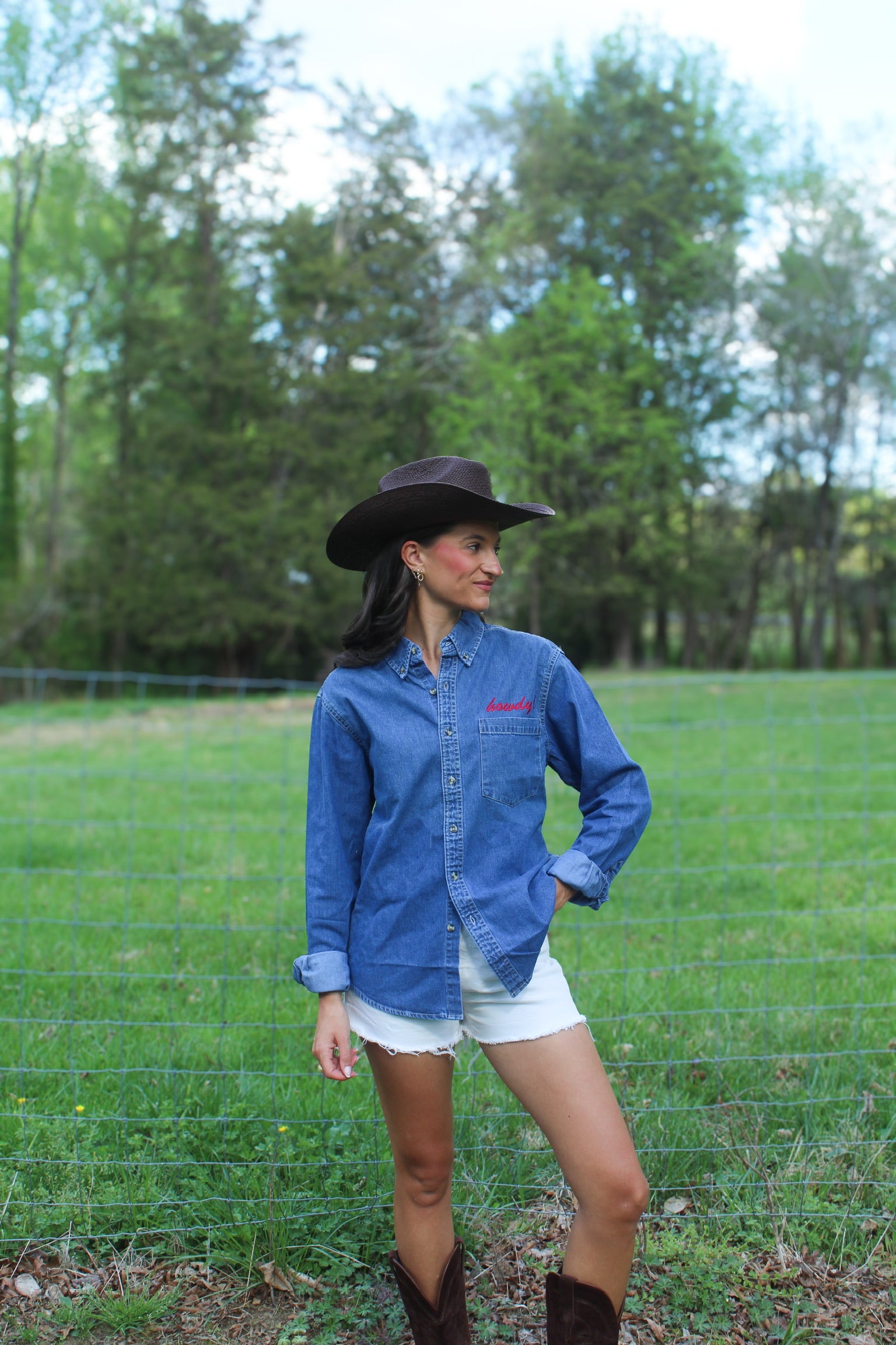 Howdy Denim Button Up Shirt