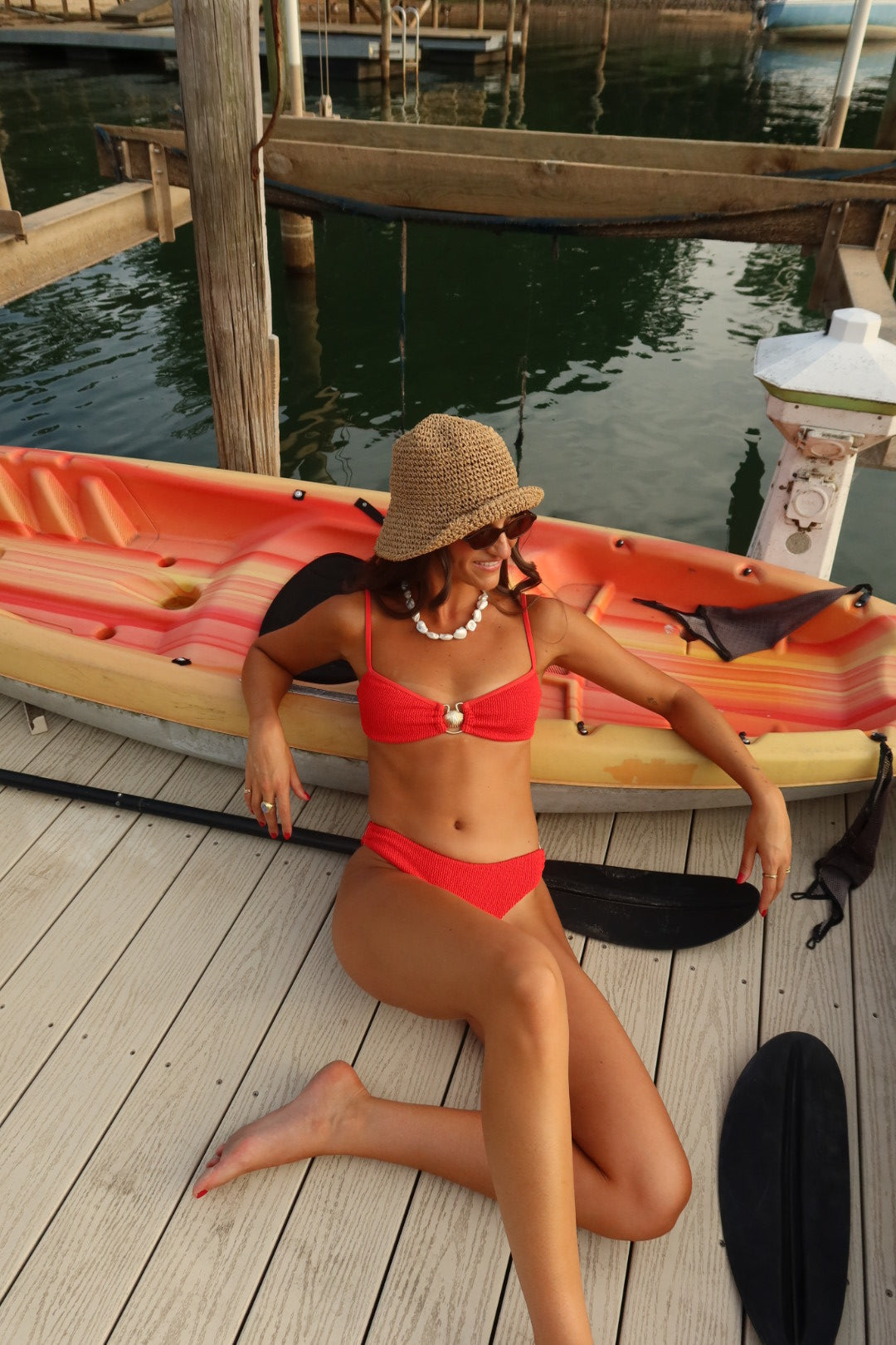 Lotus Bikini Set- Red
