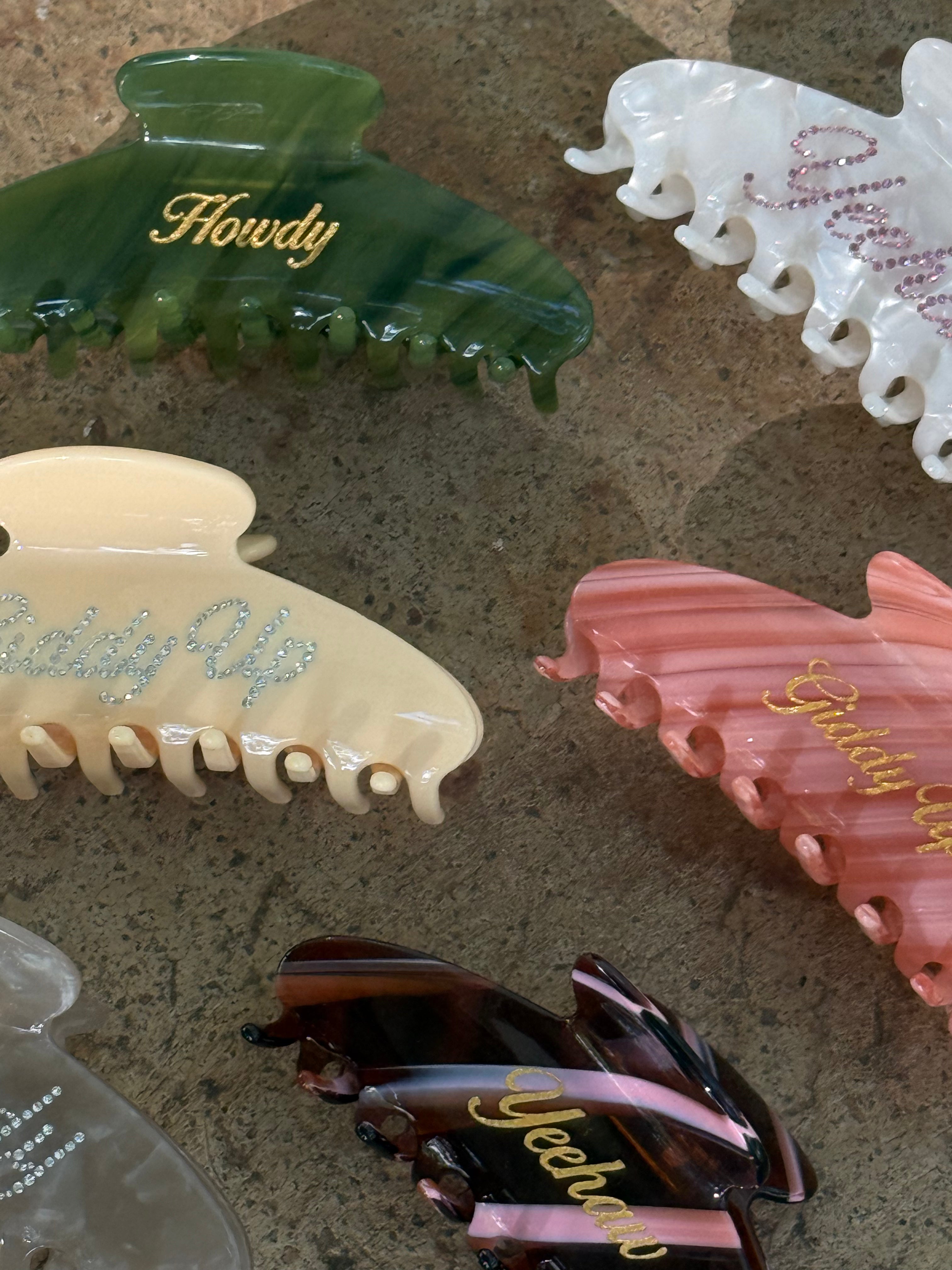 Howdy Claw Clip- Engraved