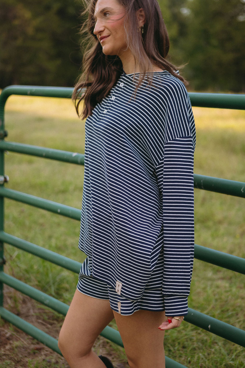 Denim Long Sleeve Henley