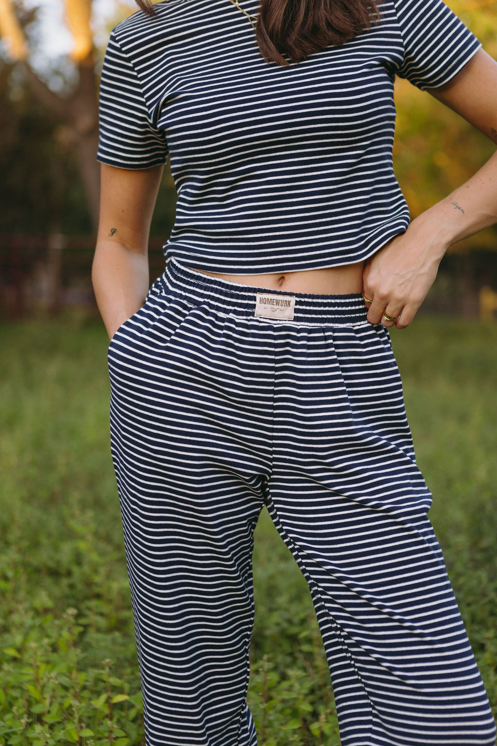 Denim Striped Baby Tee