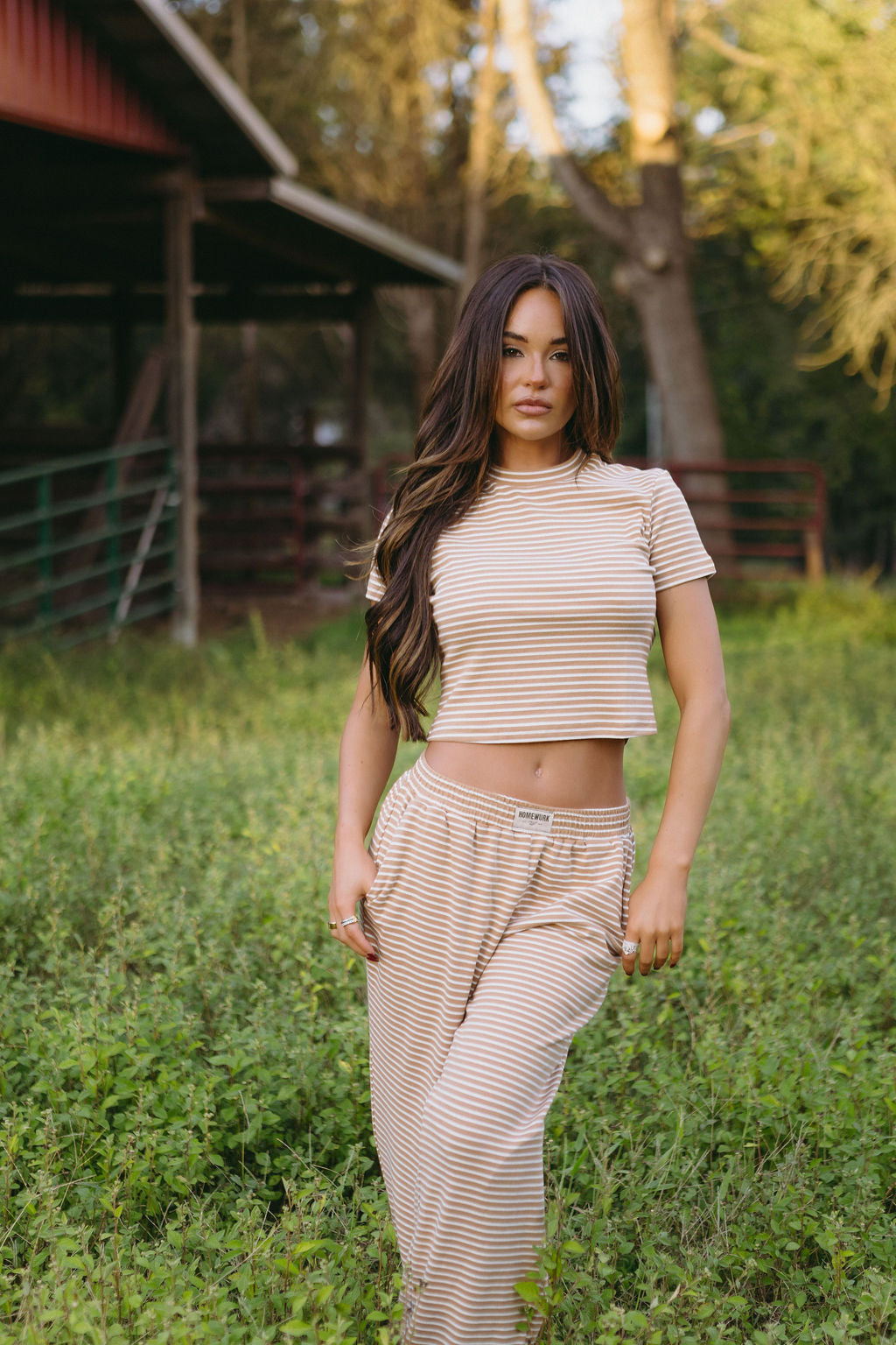 Fawn Striped Baby Tee