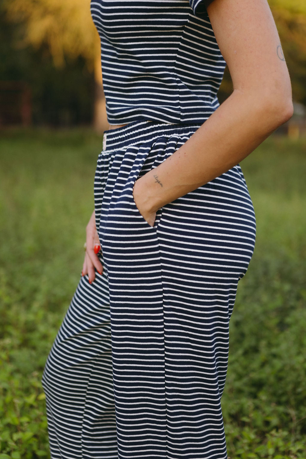 Denim Striped Pants