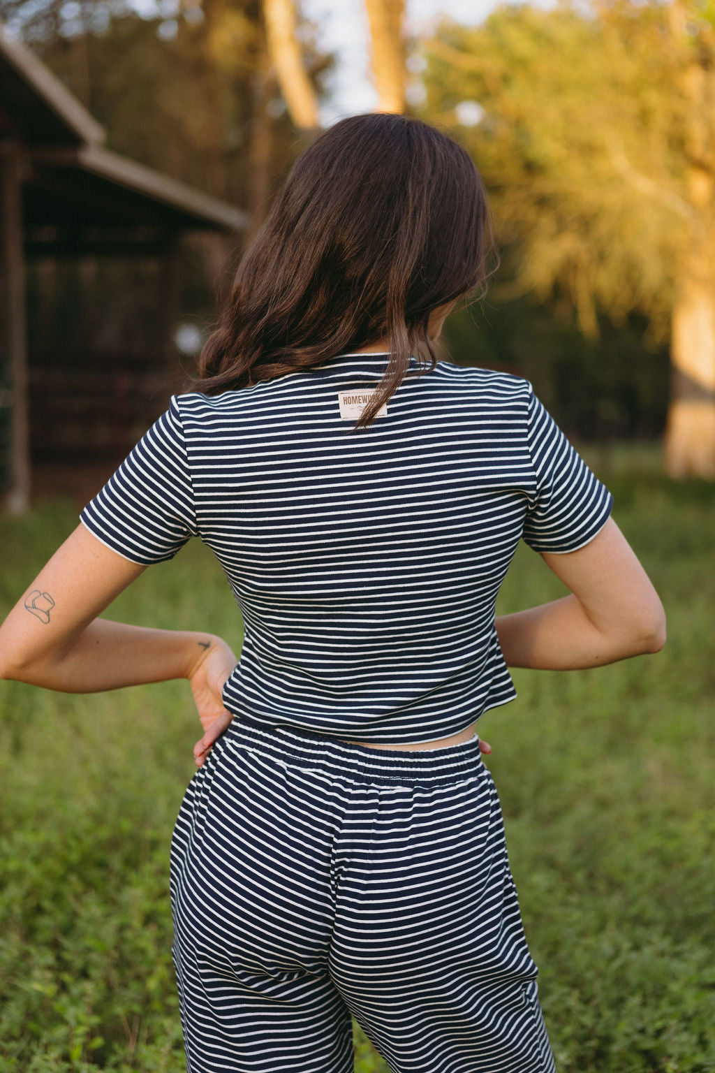 Denim Striped Baby Tee