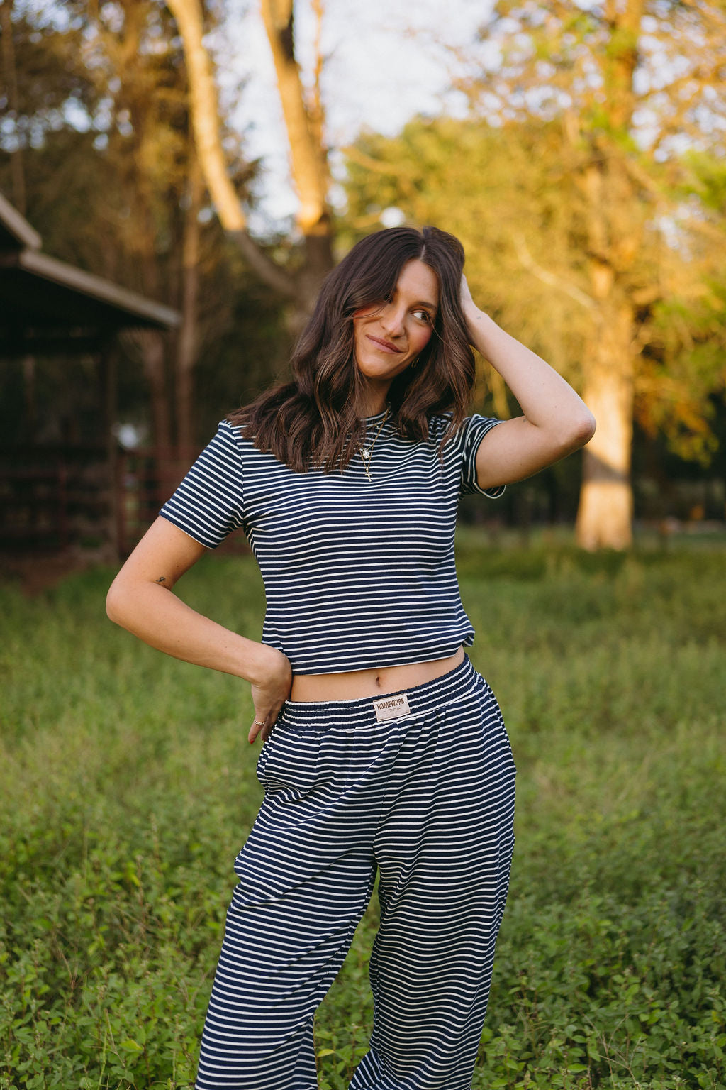 Denim Striped Baby Tee