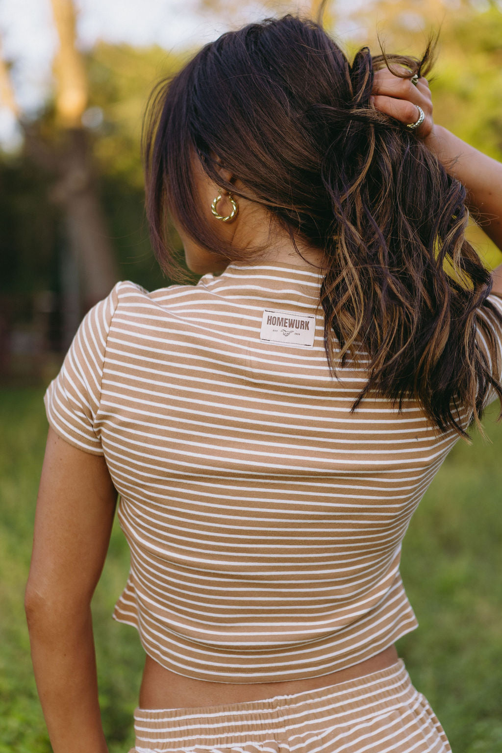 Fawn Striped Baby Tee
