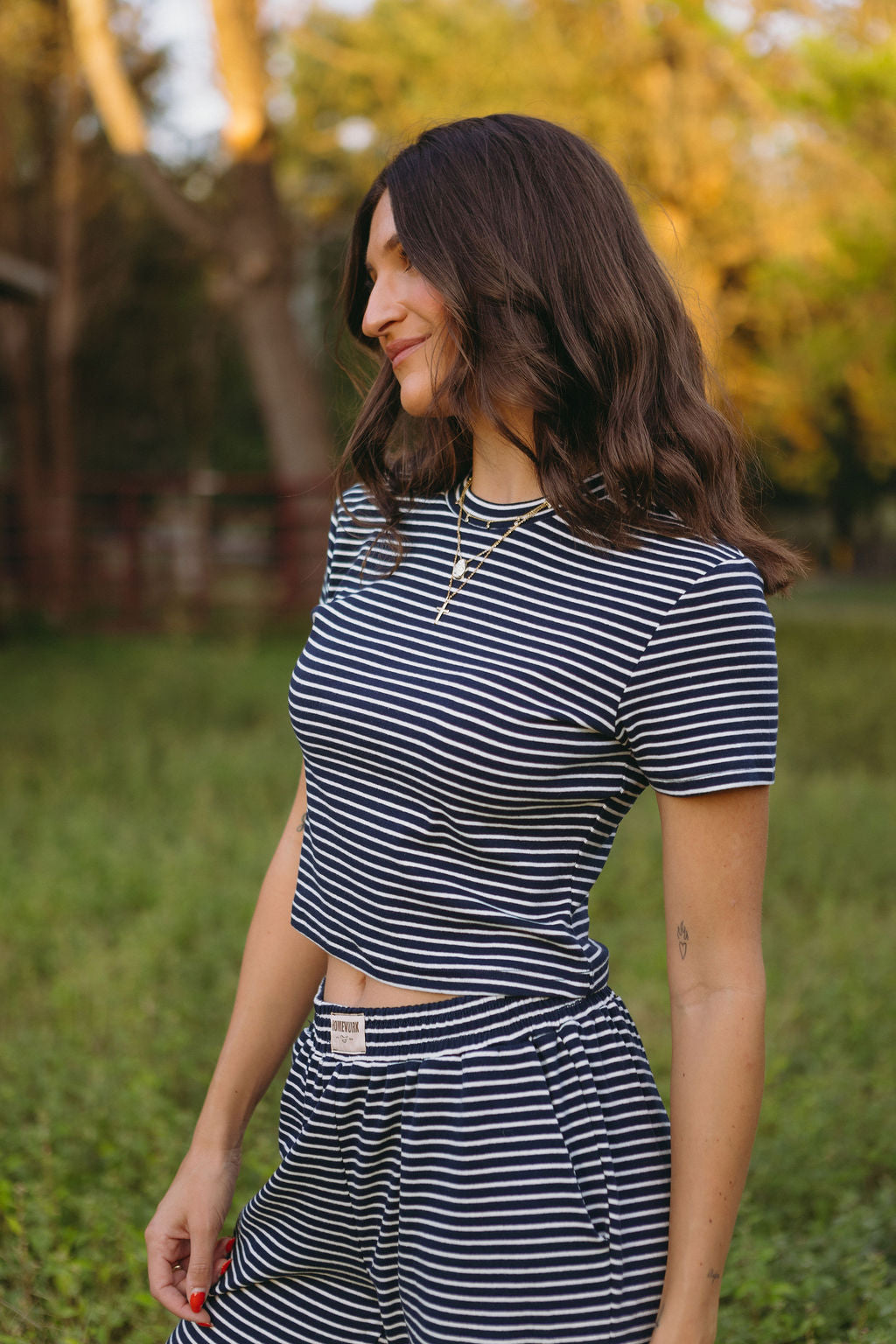 Denim Striped Baby Tee