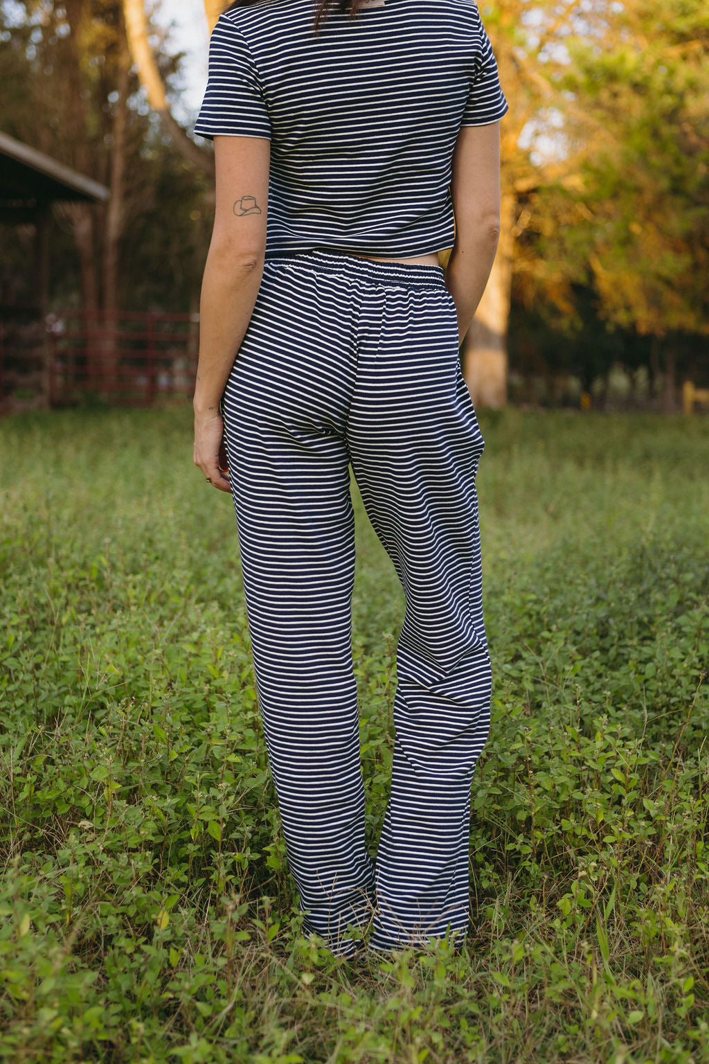 Denim Striped Pants