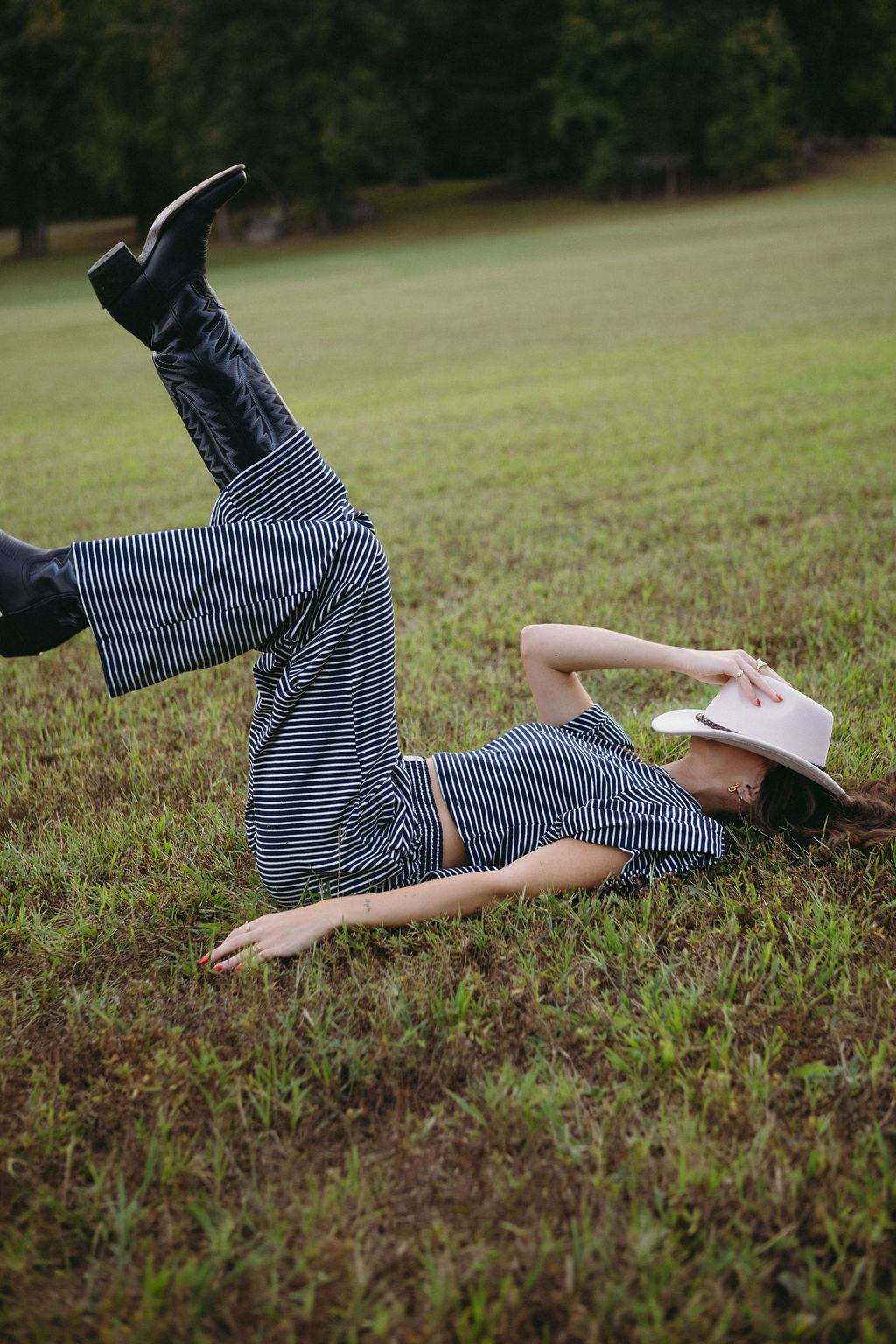 Denim Striped Pants