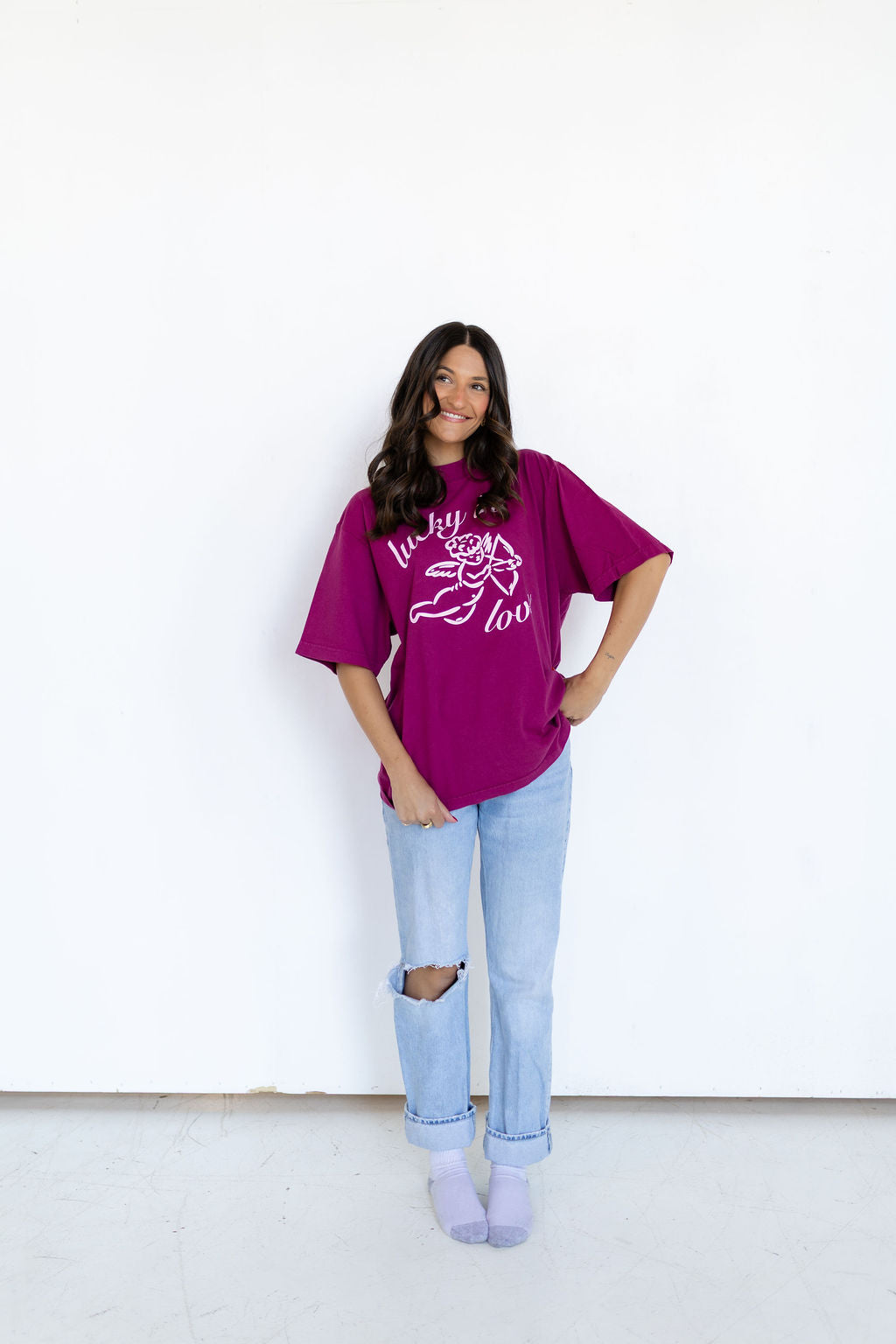 Lucky In Love Mockneck Tee