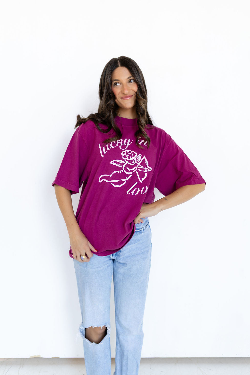 Lucky In Love Mockneck Tee