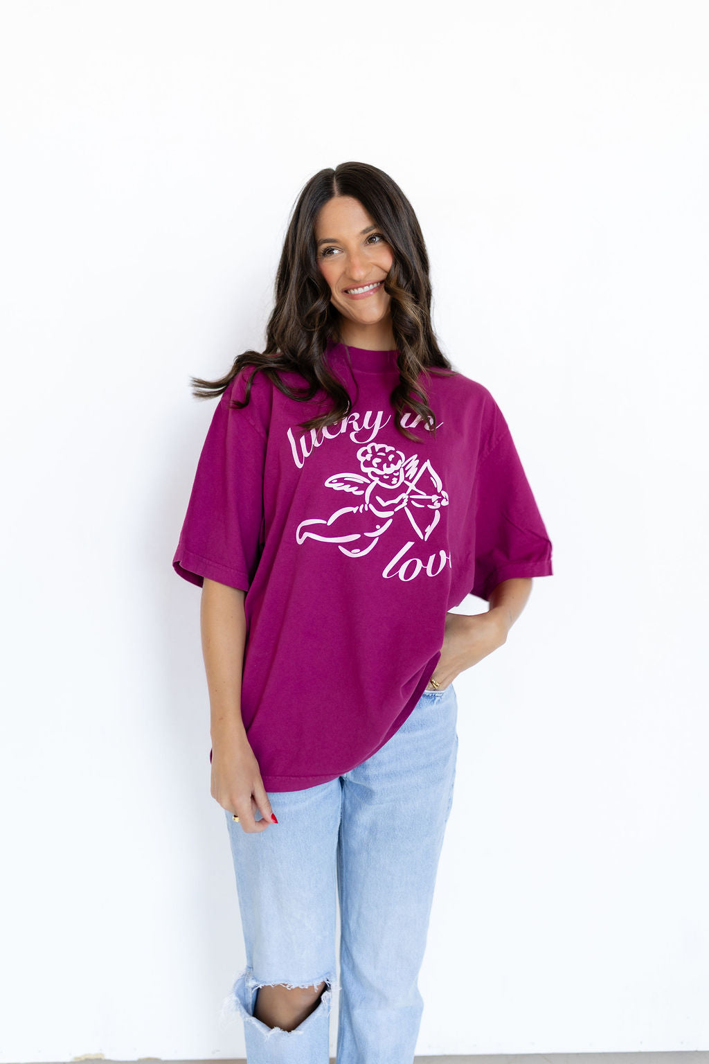 Lucky In Love Mockneck Tee