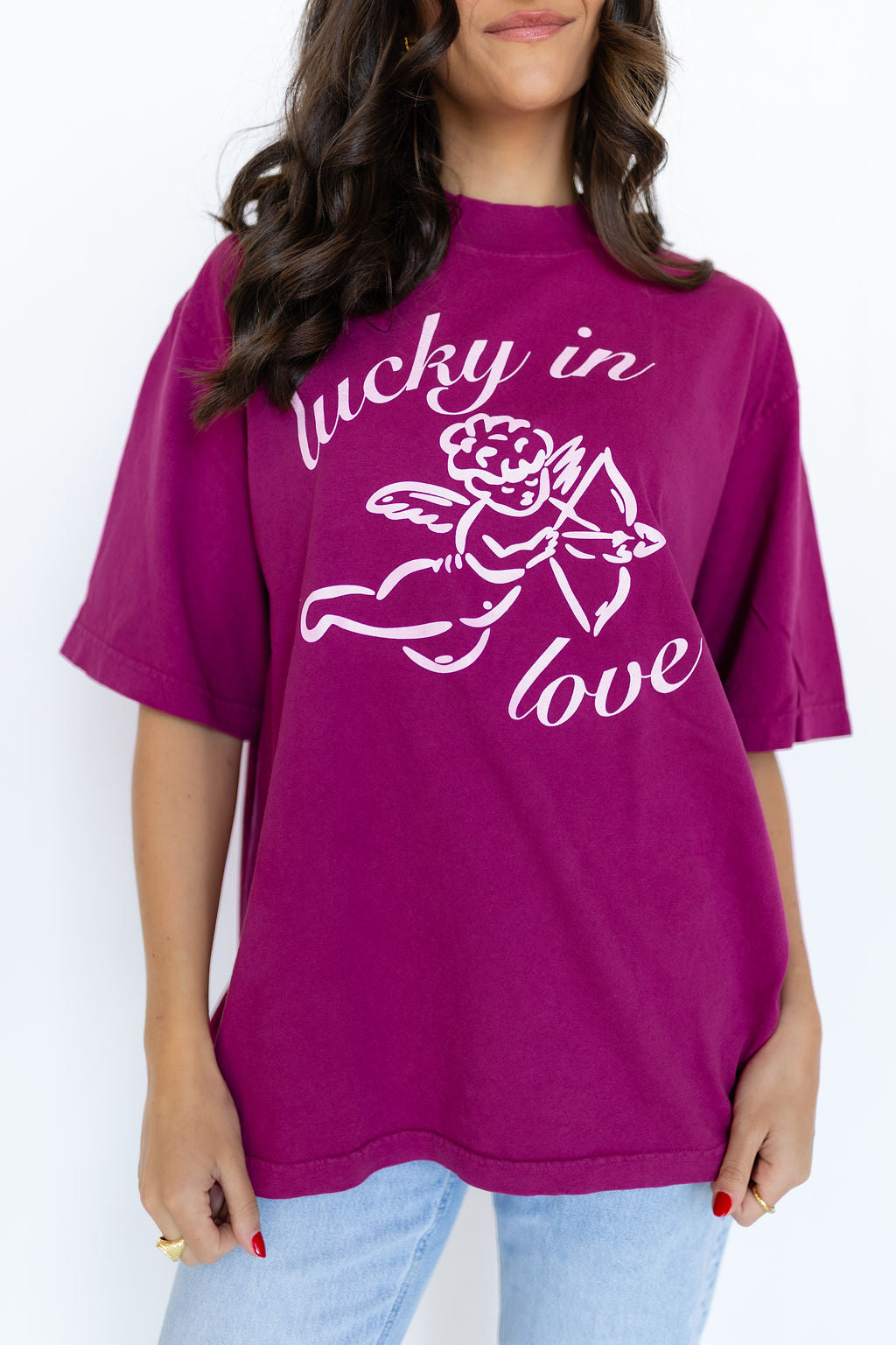 Lucky In Love Mockneck Tee