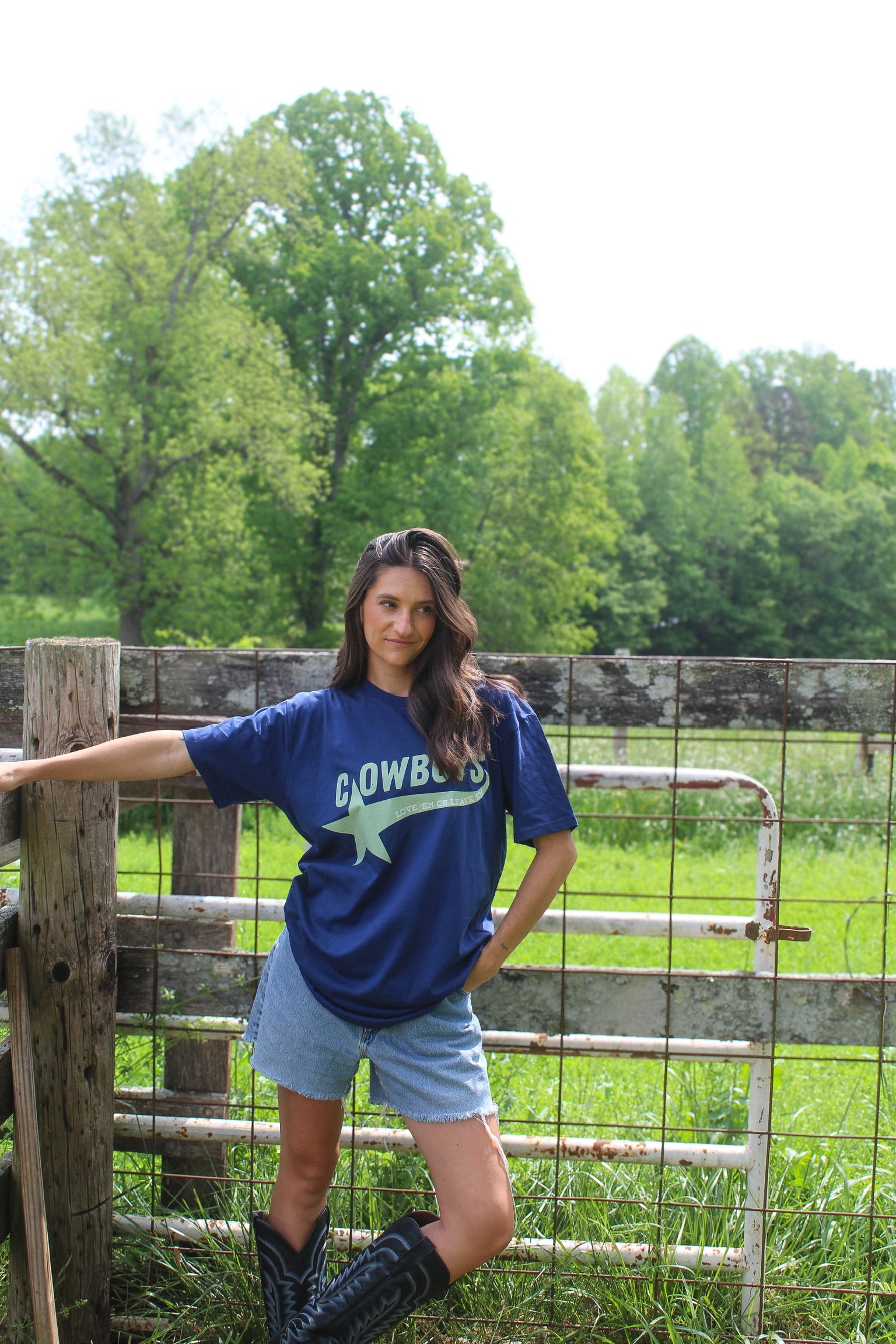 Cowboys Tee- Blue