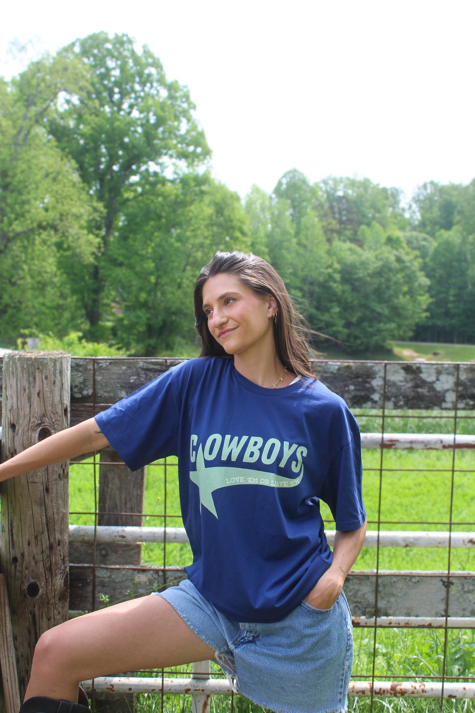 Cowboys Tee- Blue