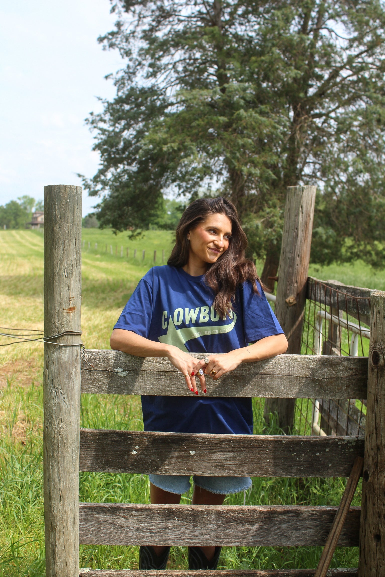 Cowboys Tee- Blue