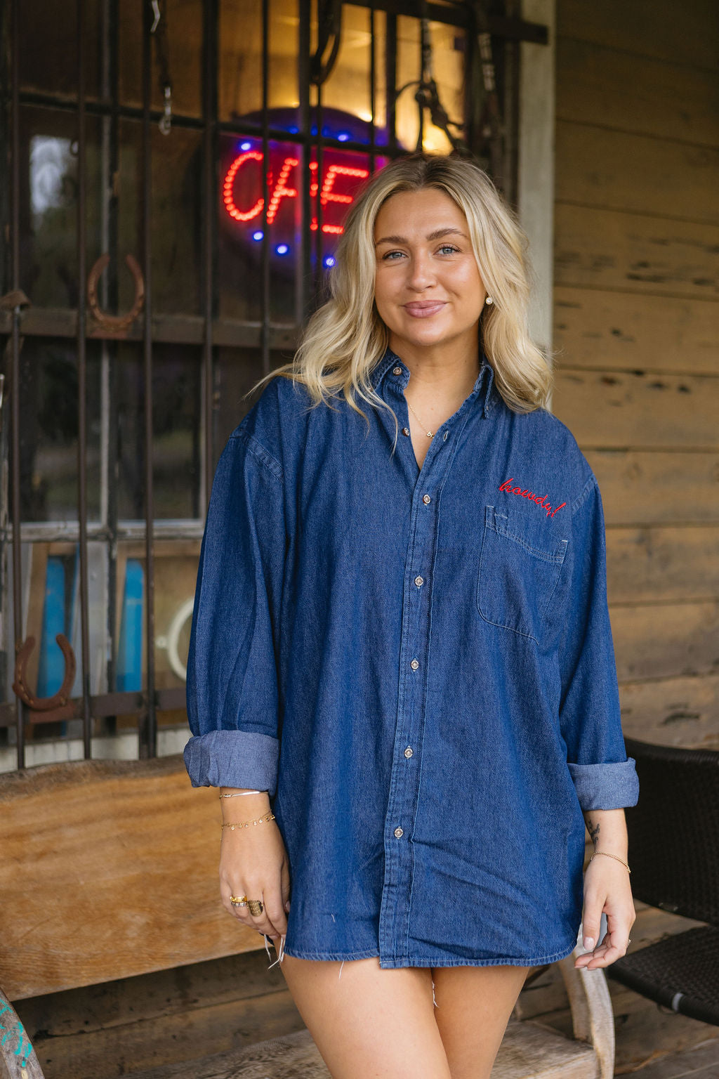 Howdy Denim Button Up Shirt