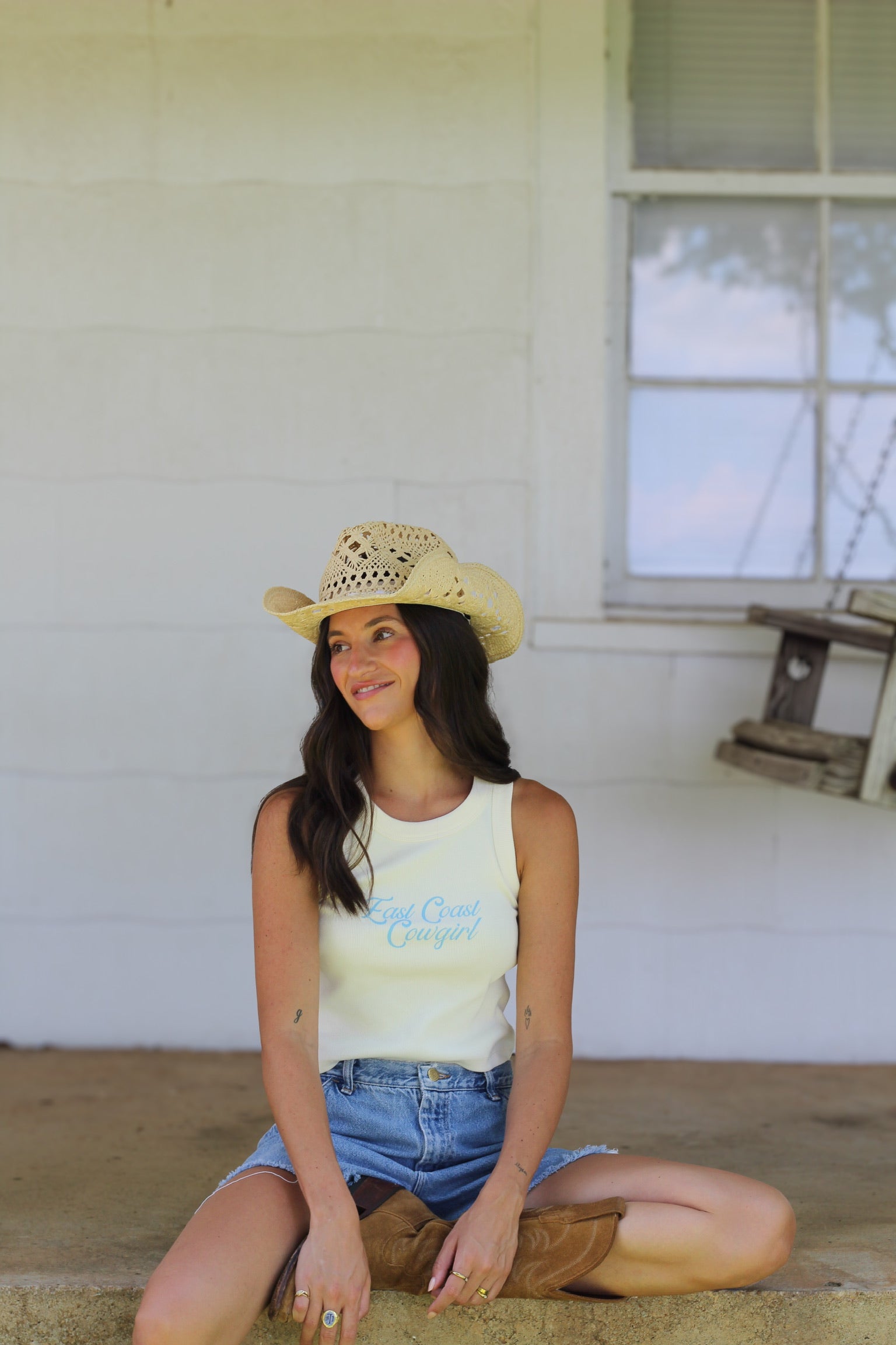 East Coast Cowgirl Tank- Cream