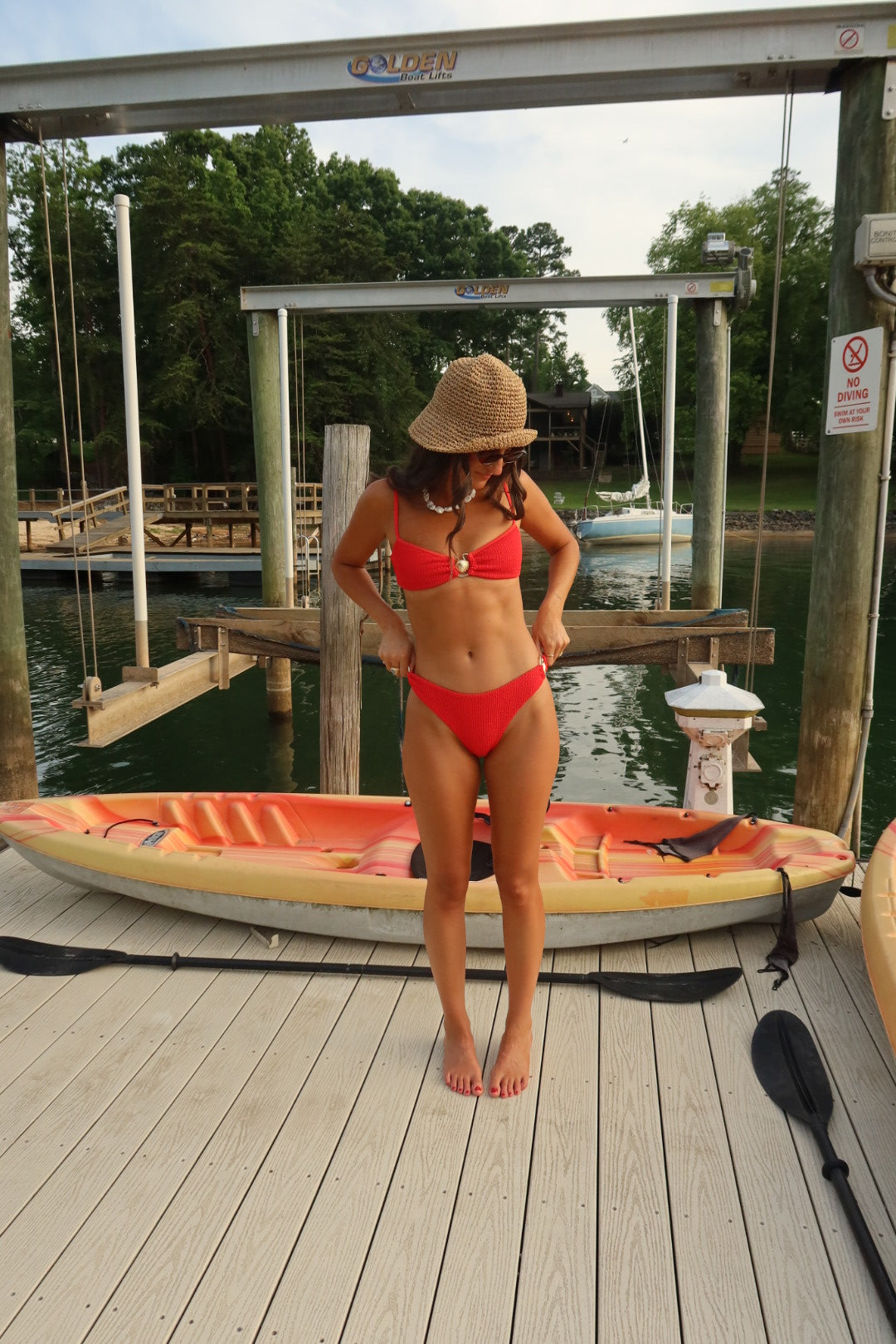Lotus Bikini Set- Red