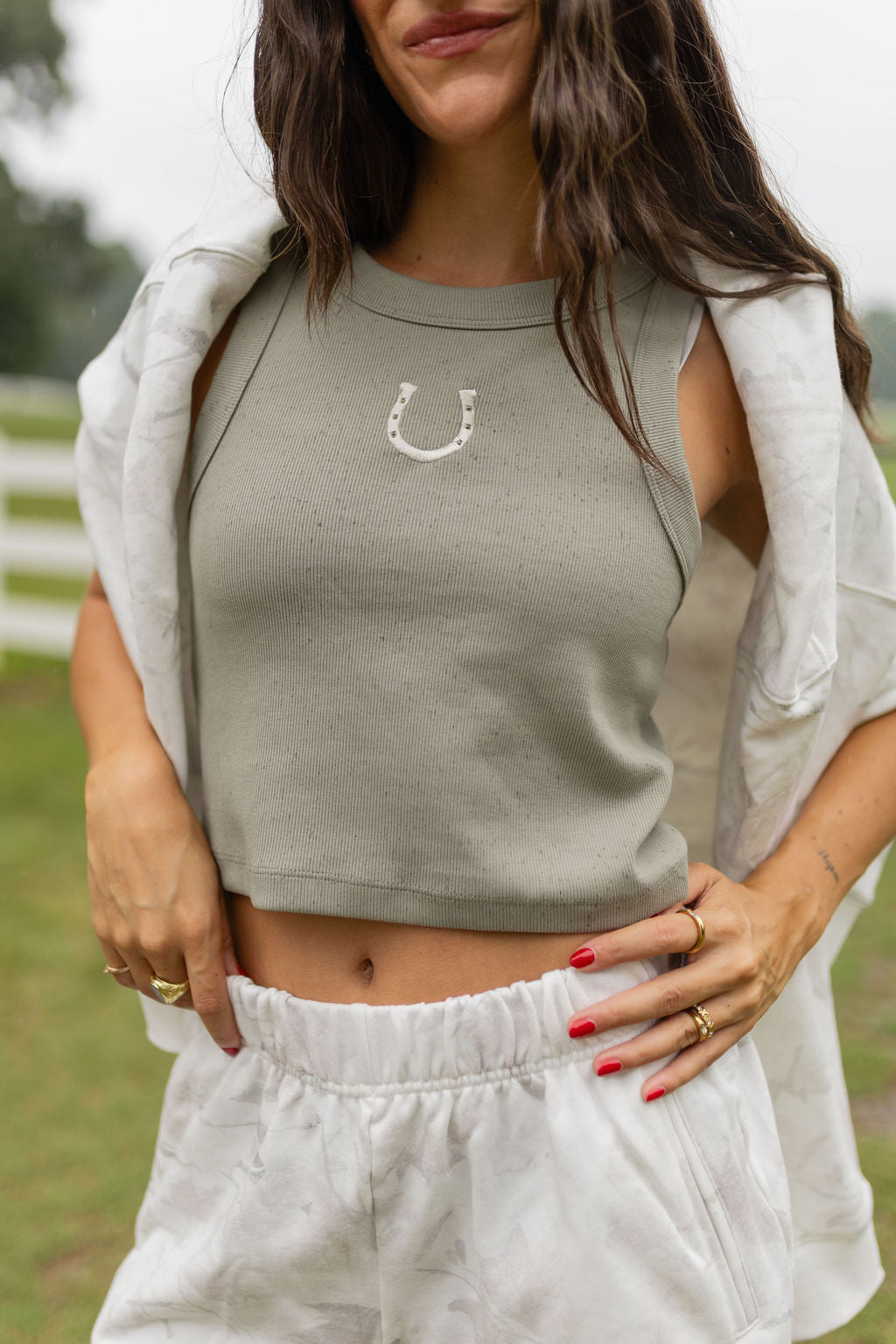 Horseshoe Embroidered Tank