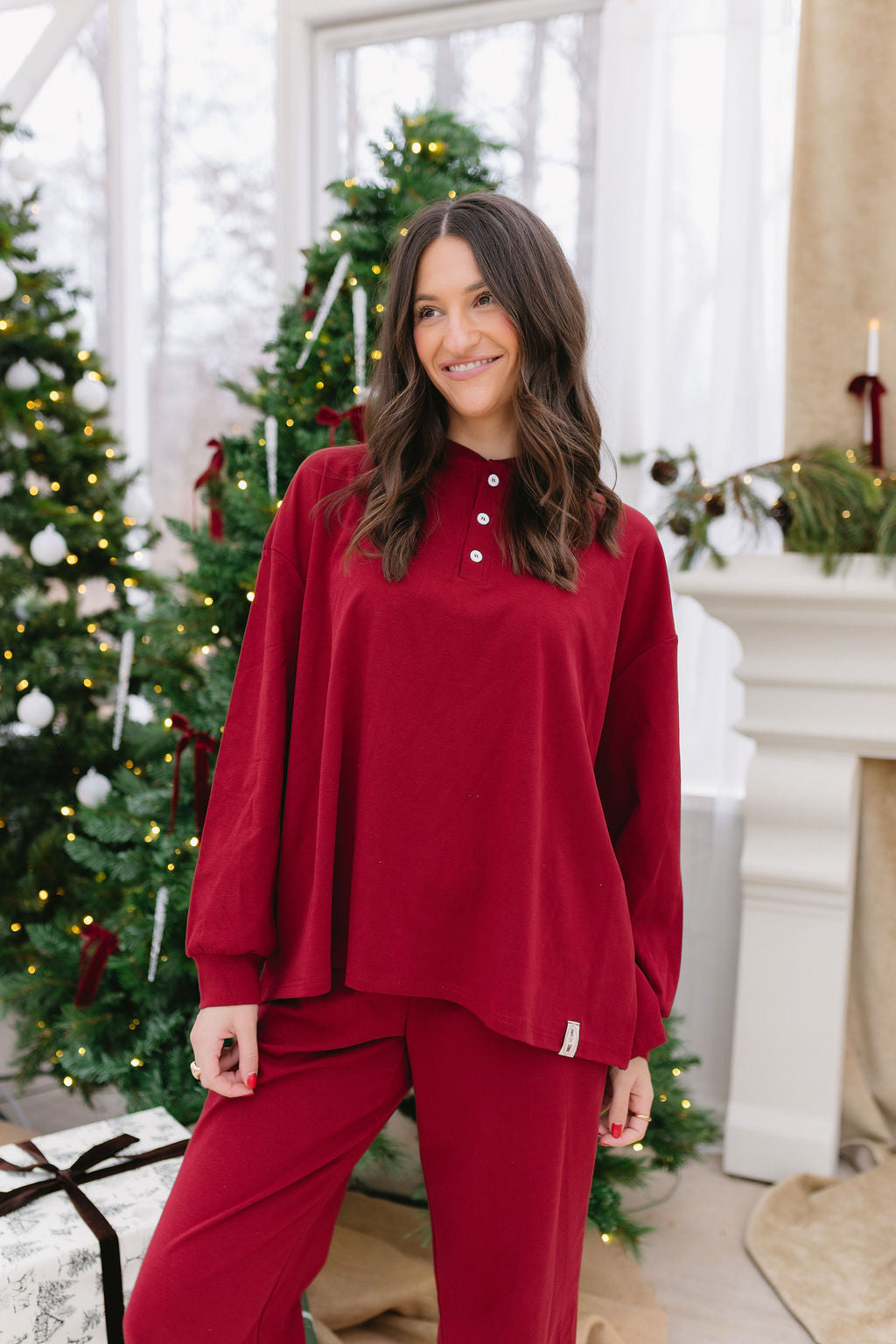 Cranberry Long Sleeve Henley