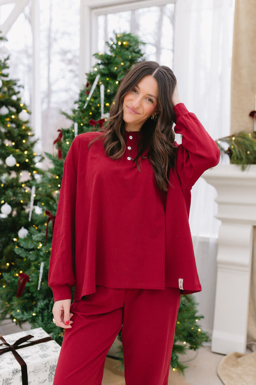 Cranberry Long Sleeve Henley