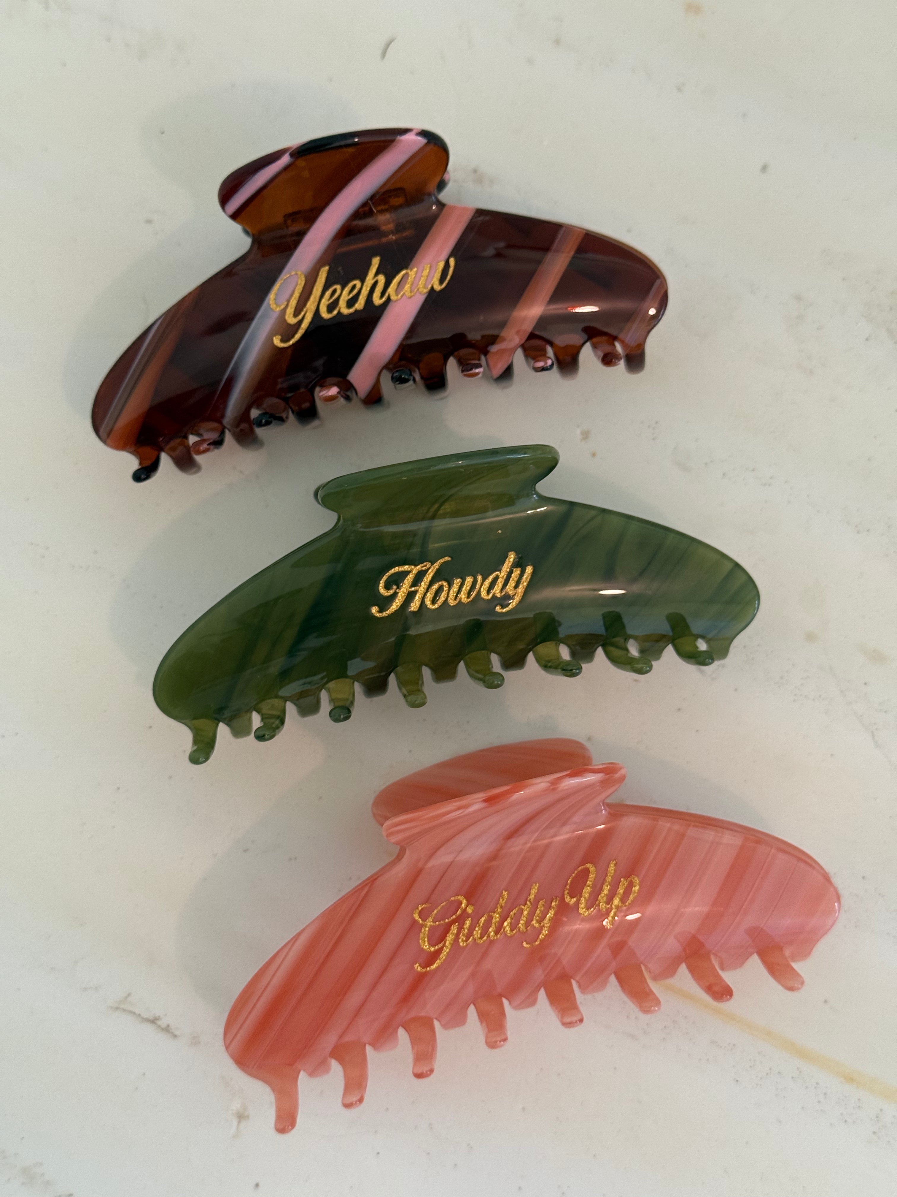 Yeehaw Claw Clip- Engraved