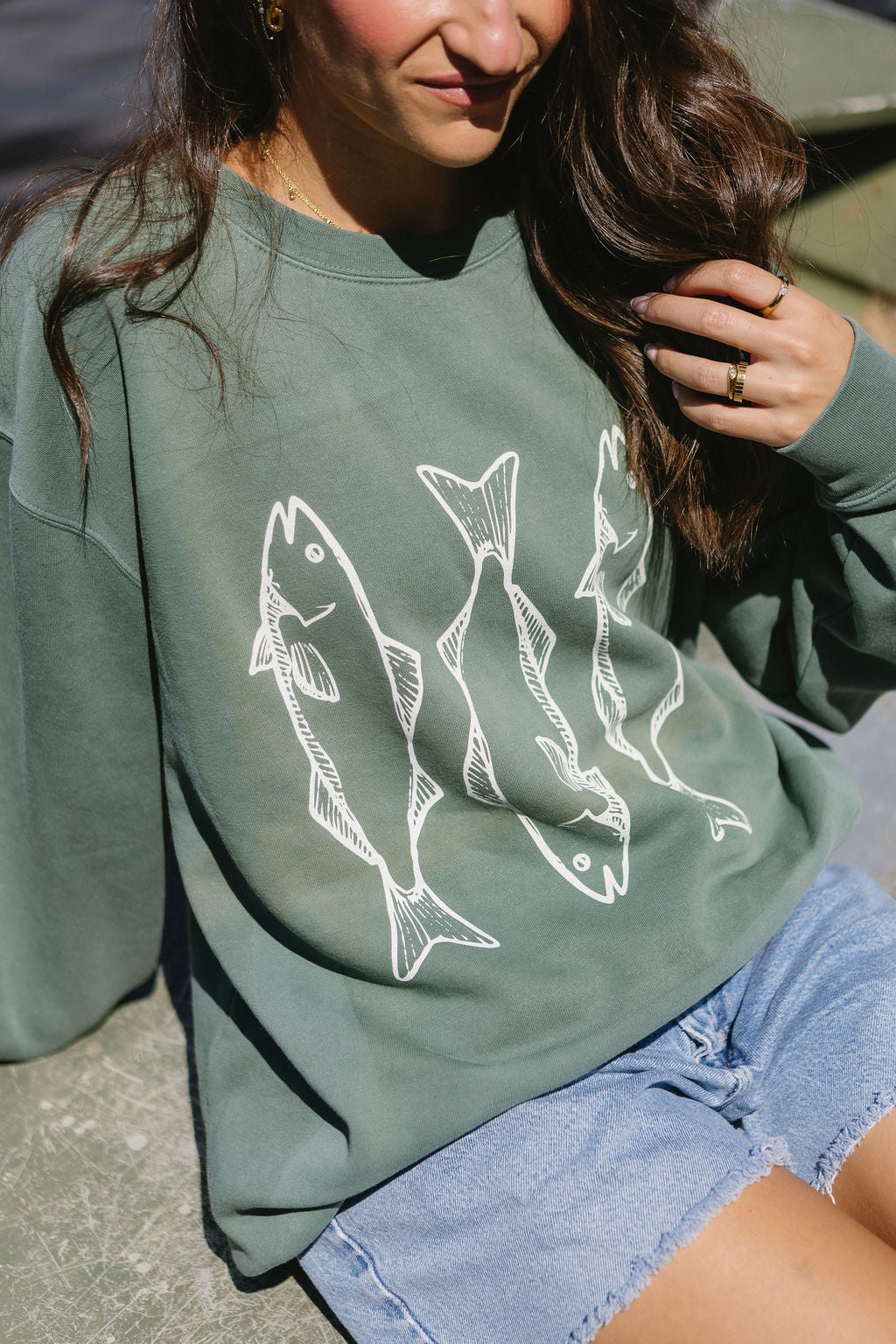 Fish Sweatshirt- Green