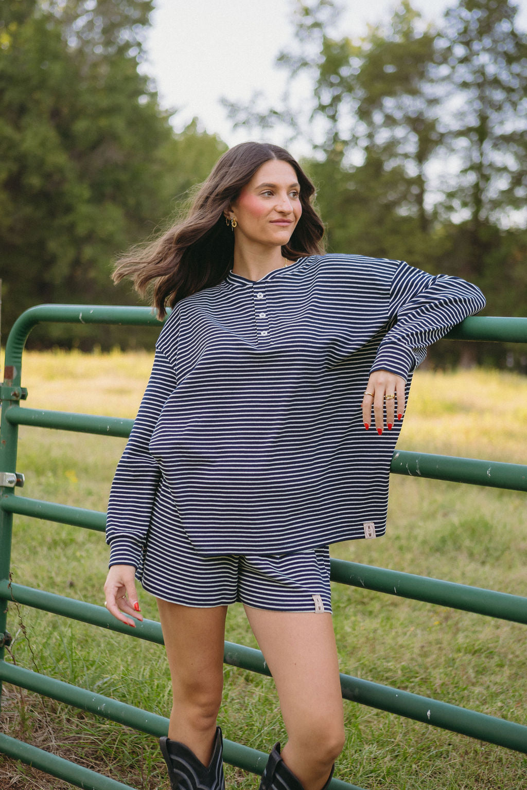 Denim Long Sleeve Henley