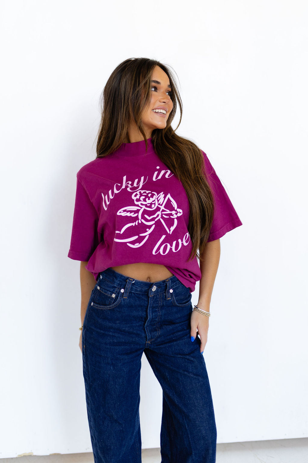 Lucky In Love Mockneck Tee