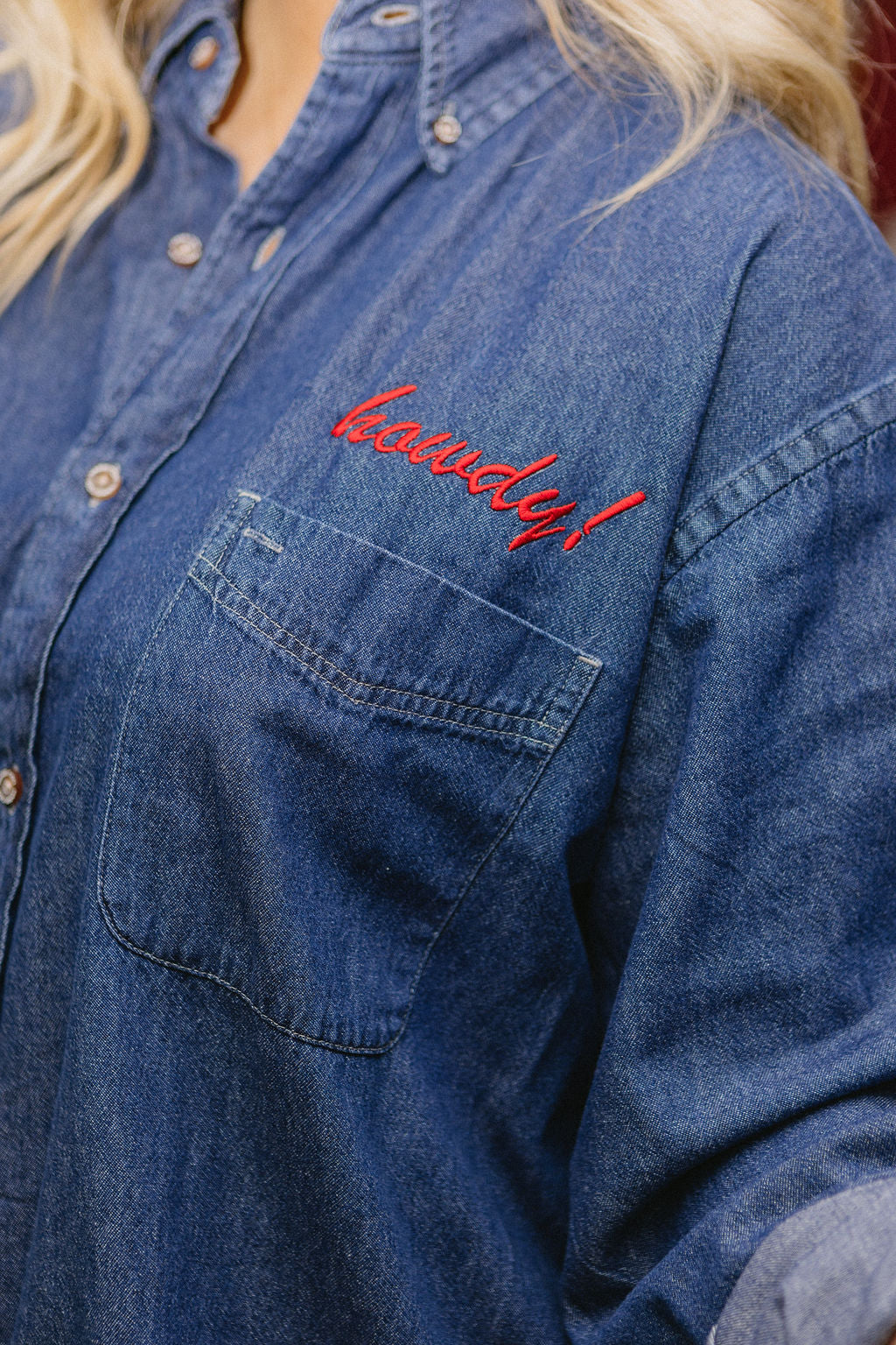 Howdy Denim Button Up Shirt