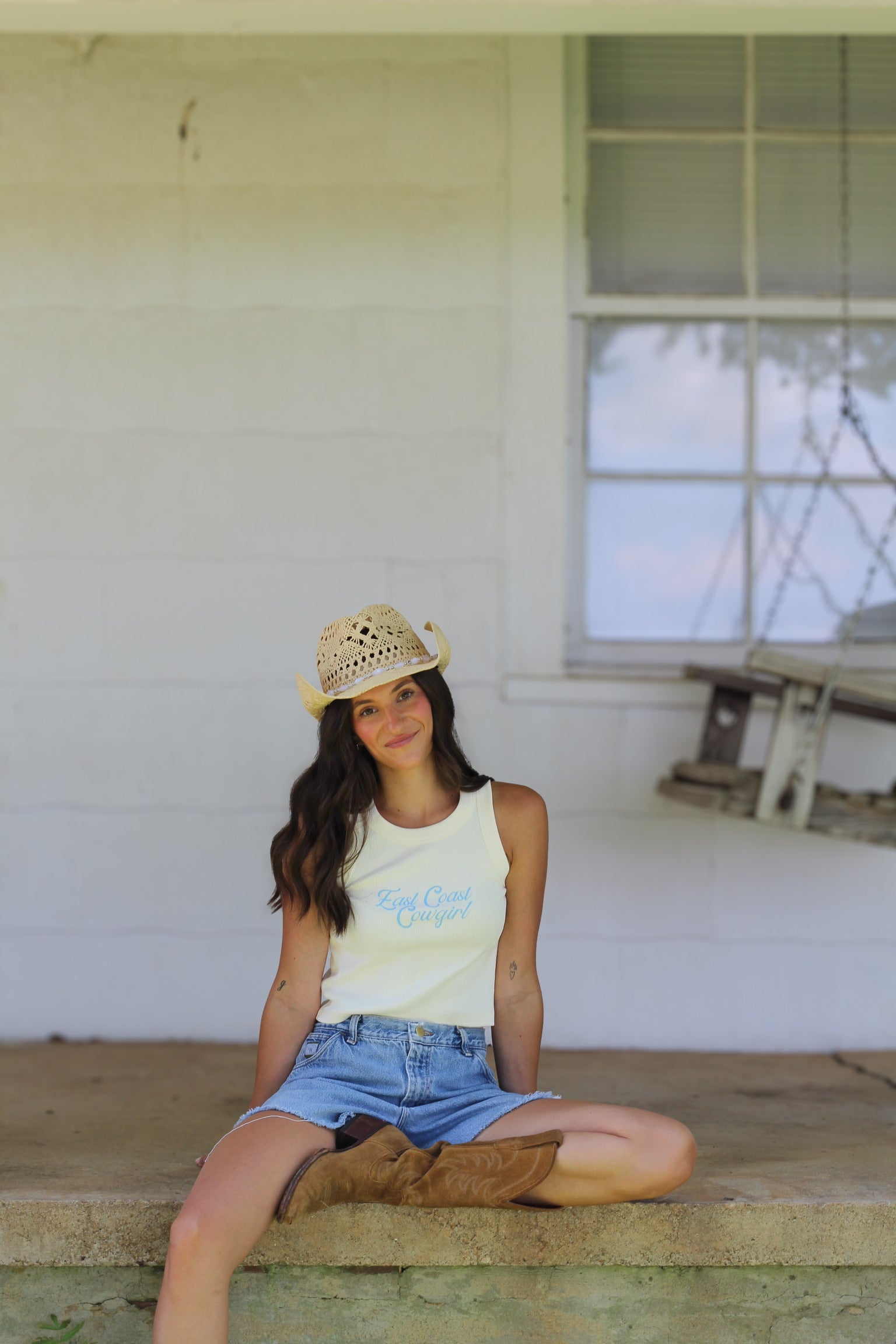 East Coast Cowgirl Tank- Cream