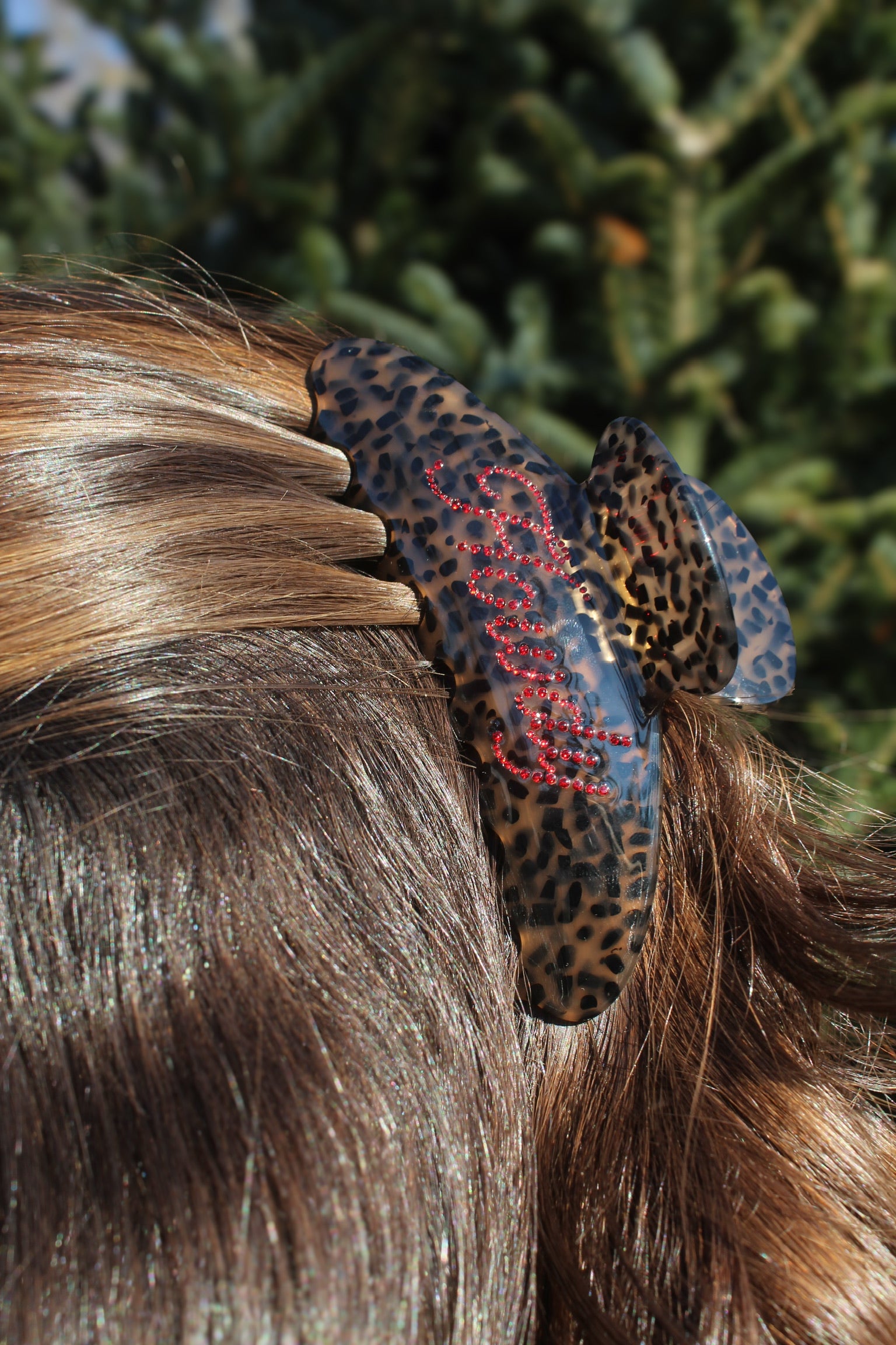 Tortoise Howdy Claw Clip- Rhinestone